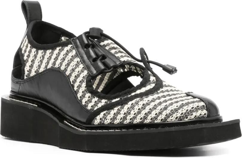 Henrik Vibskov 40mm Riviera gestreepte geweven sandalen Zwart - Foto 3