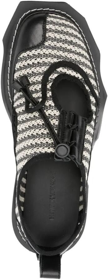 Henrik Vibskov 40mm Riviera gestreepte geweven sandalen Zwart - Foto 4