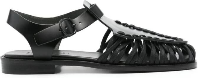 Hereu Alaro leren sandalen Zwart