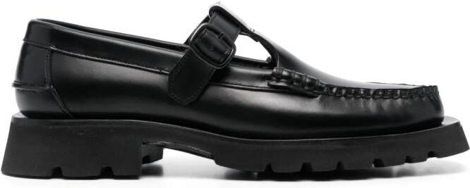 Hereu Alber T-bar leren loafers Zwart