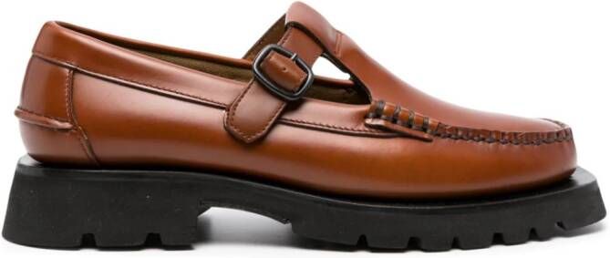 Hereu Alber T-bar leren loafers Bruin