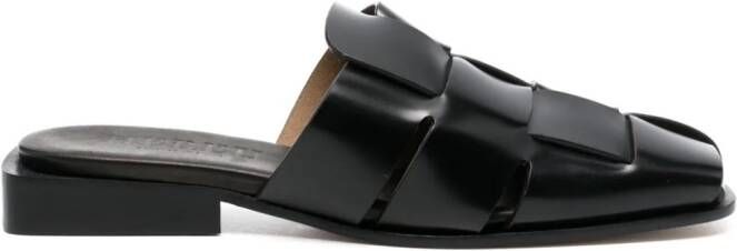 Hereu Coraia leren muiltjes Zwart