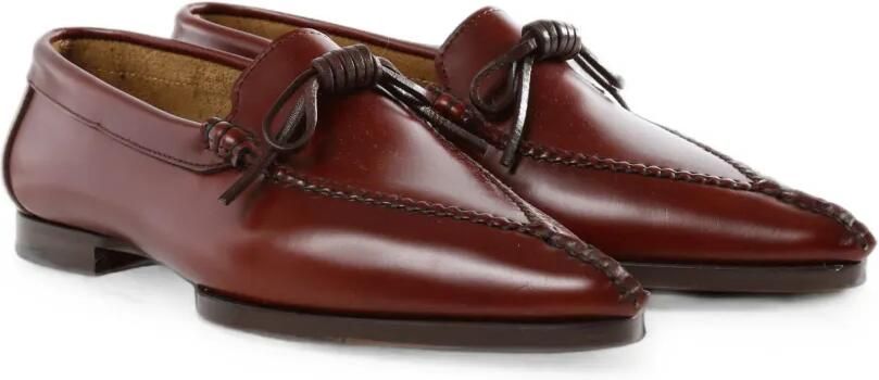 Hereu Aresta loafers met puntige neus en stikselafwerking en strikdetail Bruin - Foto 2