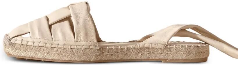 Hereu Bena geweven leren ballerina's Beige