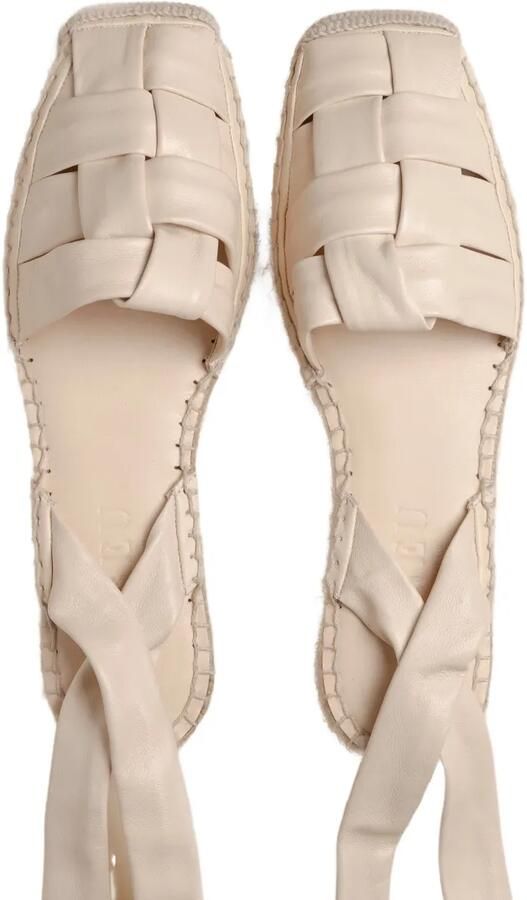 Hereu Bena geweven leren ballerina's Beige - Foto 3