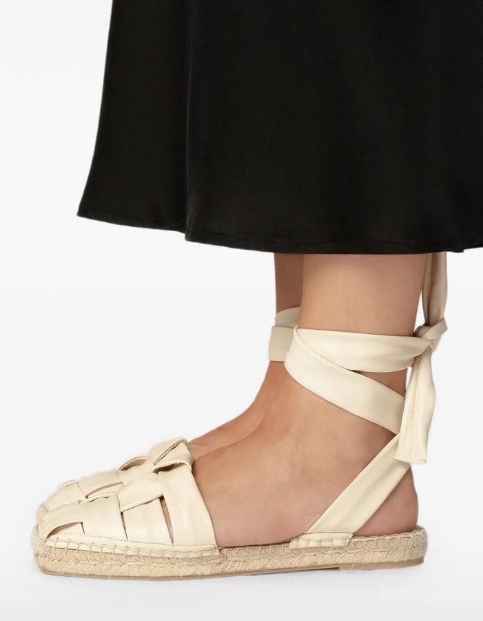 Hereu Bena geweven leren ballerina's Beige - Foto 2