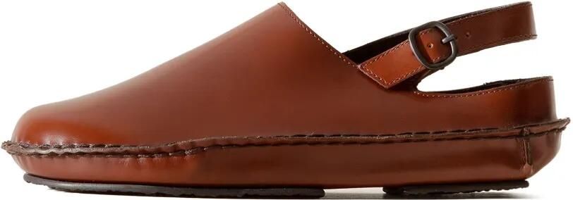 Hereu Cargol slingback klompen met festonsteek-detail Bruin