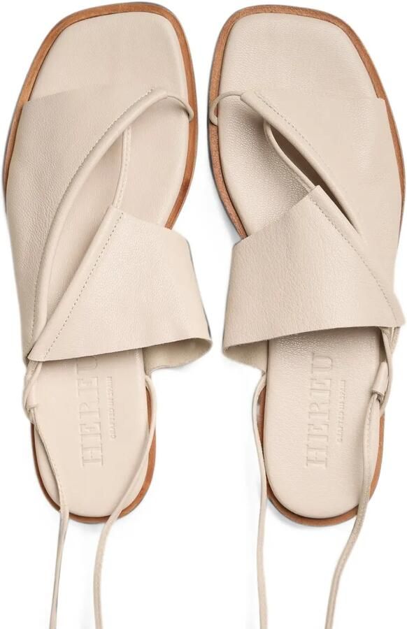Hereu Clavaal leather flat sandals Beige - Foto 3