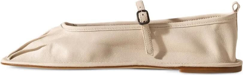 Hereu Dansa Mary Jane ballerina's met geplooide neus Beige