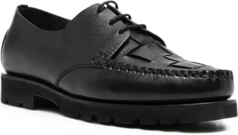 Hereu Derby schoenen met geweven vlak en chunky zool Zwart - Foto 3