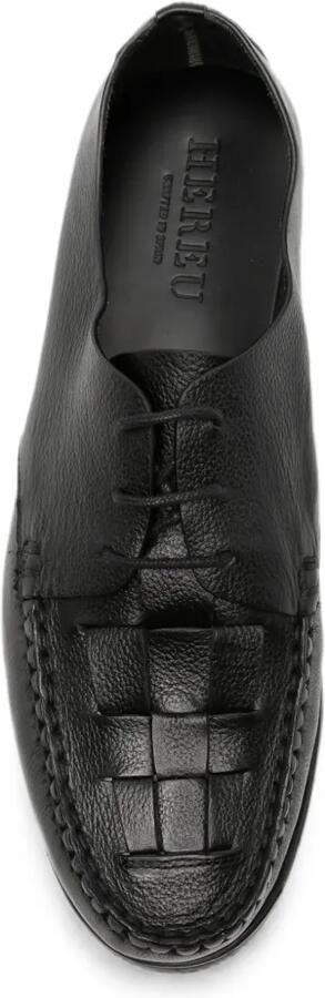 Hereu Derby schoenen met geweven vlak en chunky zool Zwart - Foto 4