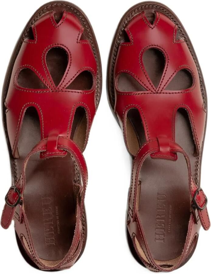 Hereu Floreta sandalen met uitgesneden details en T-bandje Rood - Foto 3