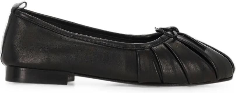 Hereu Geplooide ballerina's met strikdetail Zwart