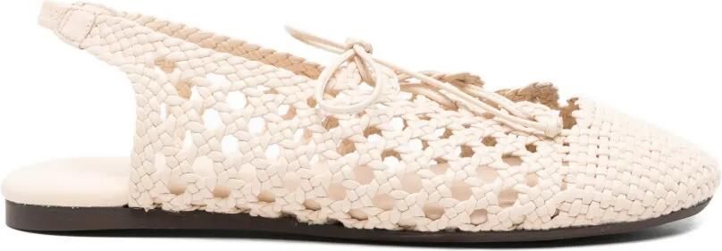 Hereu Geweven ballerina's met veters Beige