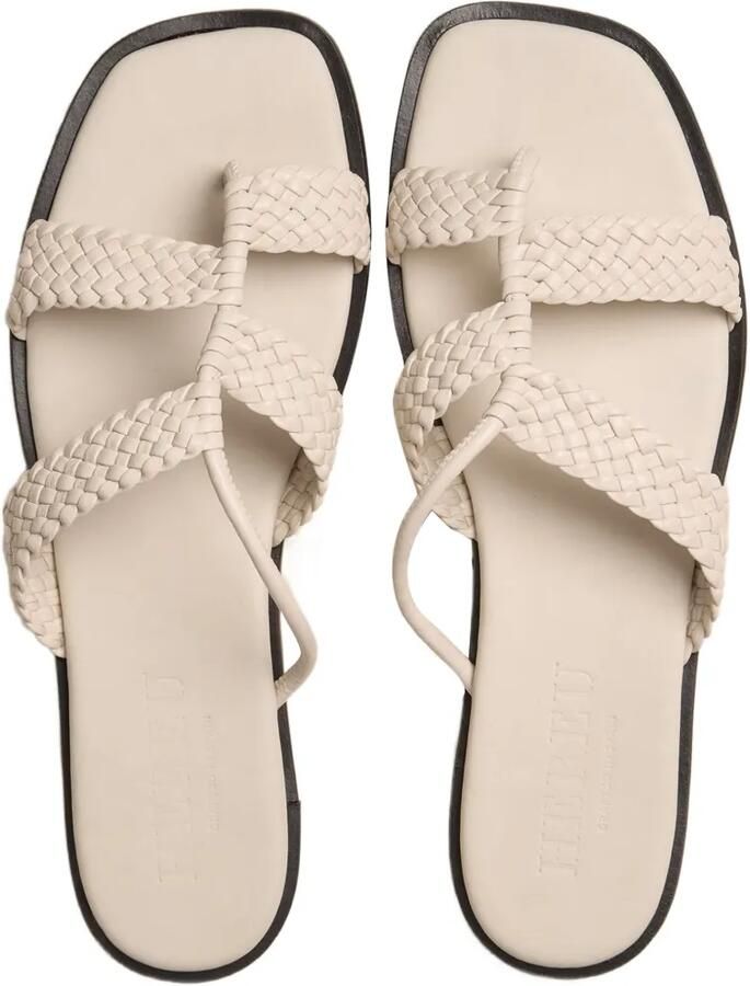 Hereu Lina geweven teensandalen met bandjes Beige - Foto 3