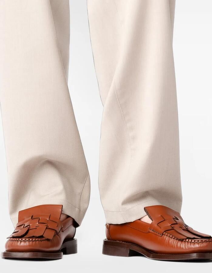 Hereu Marti loafers met verweven franje Bruin