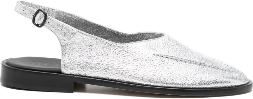 Hereu Platte slingback pumps Zilver