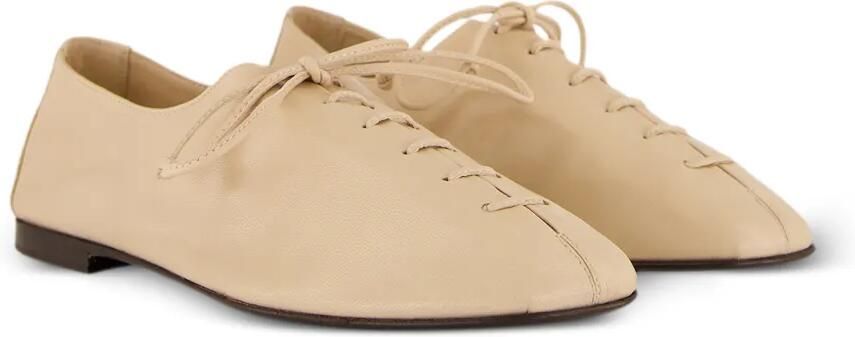 Hereu Plegada ballerina's met veters Beige - Foto 4