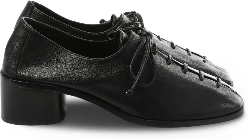 Hereu Pumps met blokhak en veters Zwart