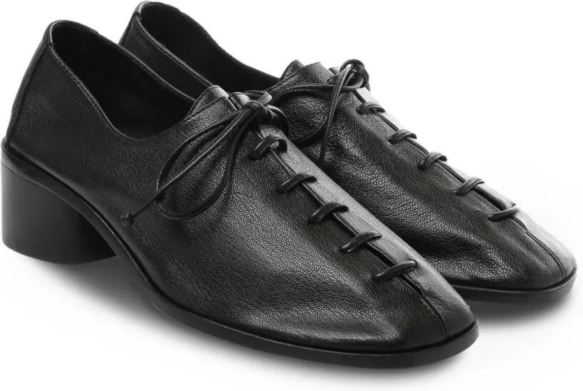 Hereu Pumps met blokhak en veters Zwart - Foto 2