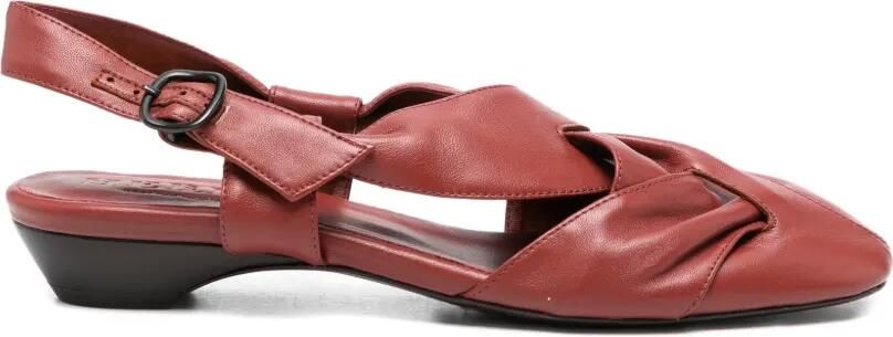 Hereu Pumps met geweven bandje en hak Rood