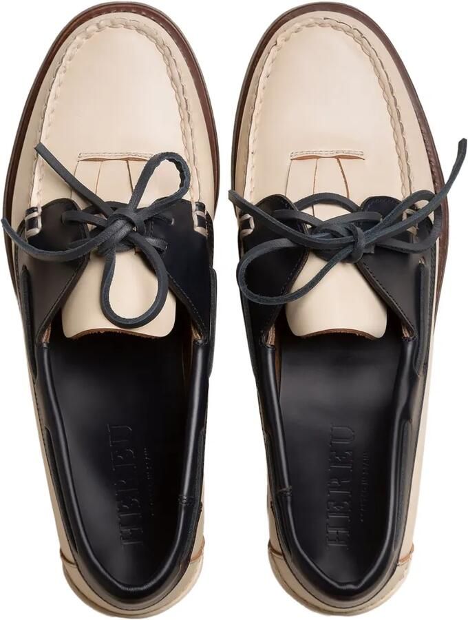 Hereu Saler tweekleurige bootschoenen met vetersluiting Beige - Foto 3