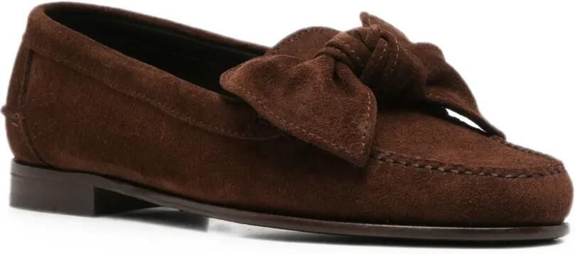 Hereu Suède loafers met strikdetail Bruin