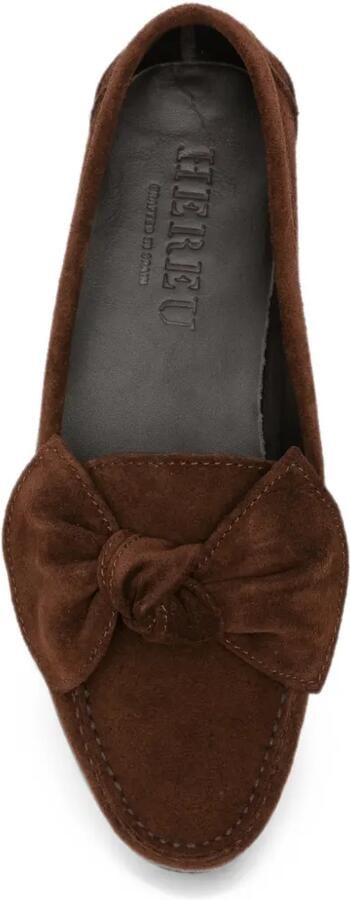 Hereu Suède loafers met strikdetail Bruin - Foto 2