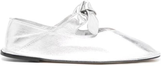 Hereu Llasada metallic ballerina's Zilver