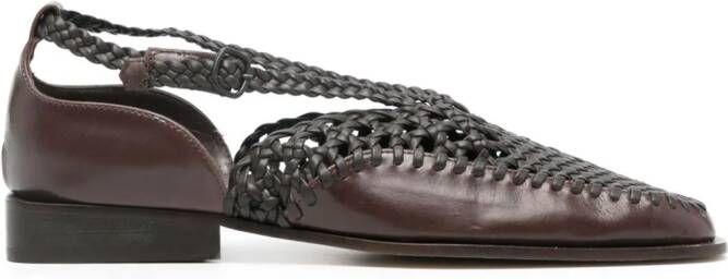 Hereu Tala interwoven leather loafers Bruin