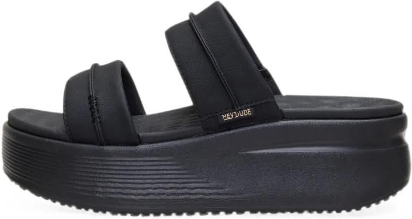 Hey Dude Austin sandalen met dubbele bandjes en plateauzool Zwart