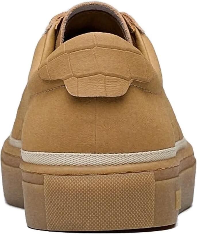 Hide&Jack Leren sneakers met krokodillen-reliëf Bruin - Foto 4