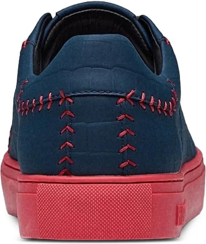 Hide&Jack Essence Baseball sneakers met krokodillen-reliëf en festonsteek Blauw - Foto 4