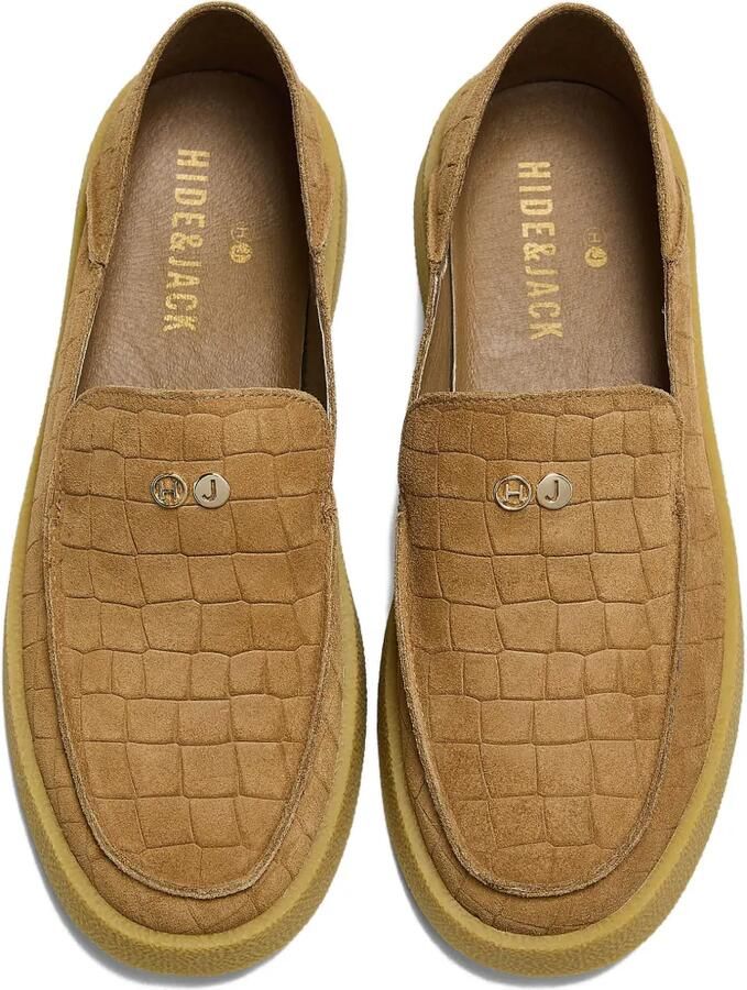 Hide&Jack Loafers met krokodillen-reliëf Beige - Foto 3