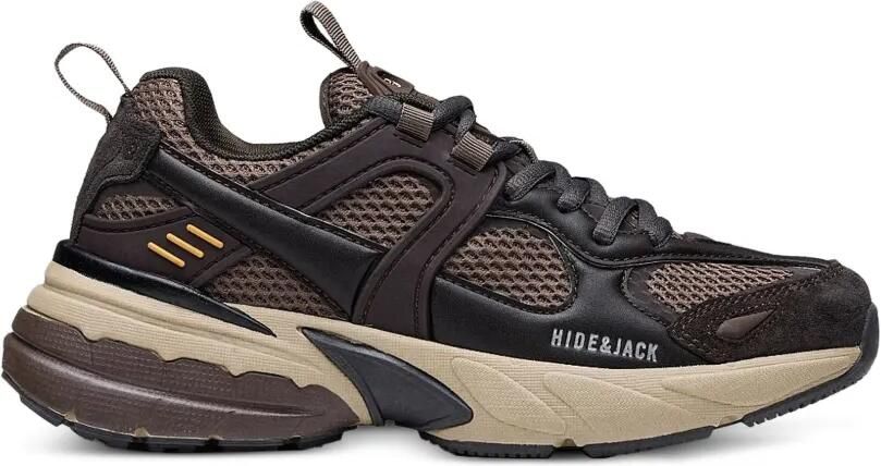 Hide&Jack Sneakers met mesh details en vlakken Bruin