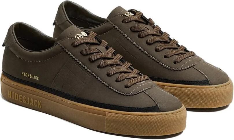 Hide&Jack Retro sneakers met krokodillen-reliëf en vlakken Bruin - Foto 4