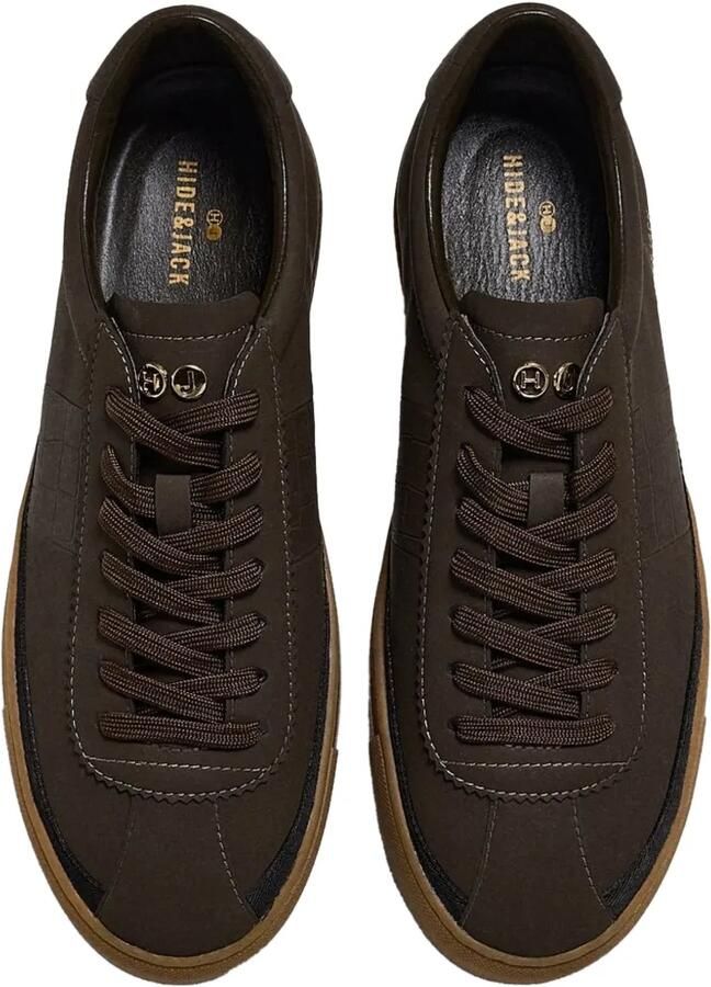 Hide&Jack Retro sneakers met krokodillen-reliëf en vlakken Bruin - Foto 2