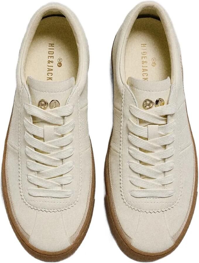 Hide&Jack Retro sneakers met krokodillen-reliëf en plateauzool Wit - Foto 3