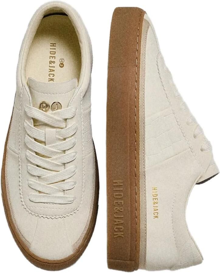 Hide&Jack Retro sneakers met krokodillen-reliëf en plateauzool Wit - Foto 2