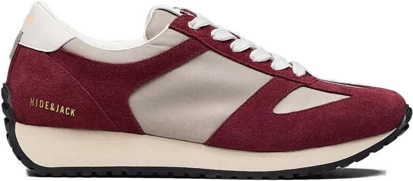 Hide&Jack Roma suède sneakers met vlakken Rood