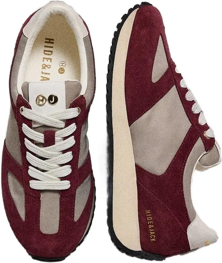 Hide&Jack Roma suède sneakers met vlakken Rood - Foto 2