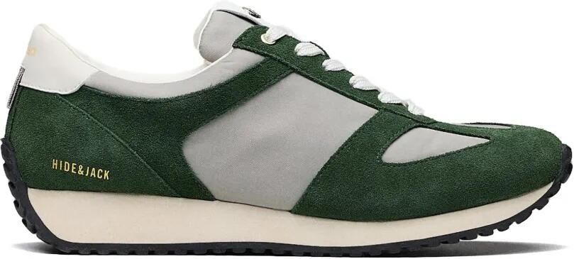Hide&Jack Roma suède sneakers met vlakken Groen