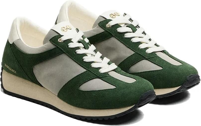 Hide&Jack Roma suède sneakers met vlakken Groen - Foto 4