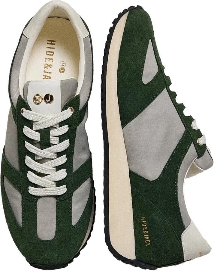 Hide&Jack Roma suède sneakers met vlakken Groen - Foto 2