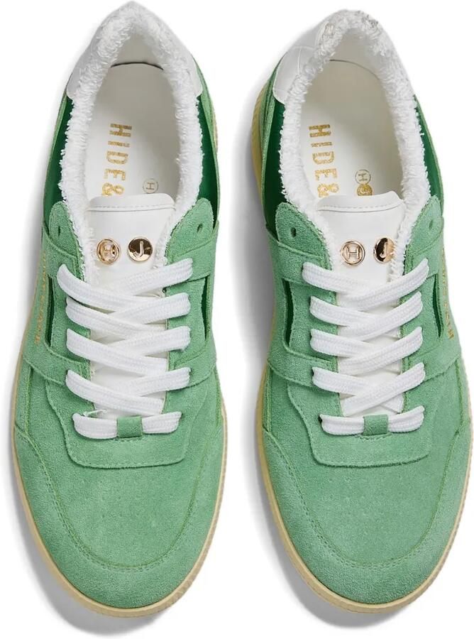Hide&Jack Shaggy suède sneakers met vlakken Groen - Foto 3