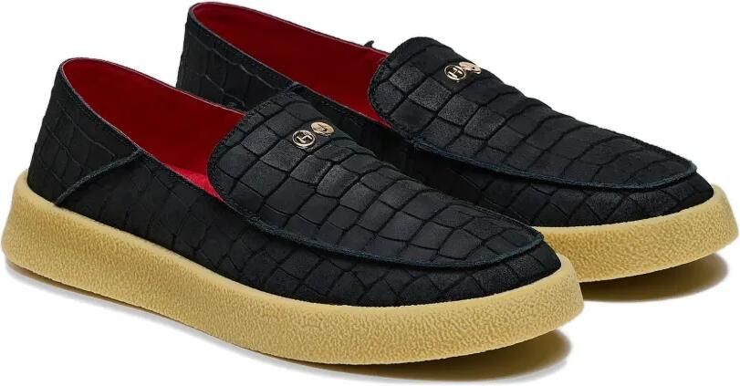 Hide&Jack Slip-on sneakers met krokodillen effect Zwart - Foto 3
