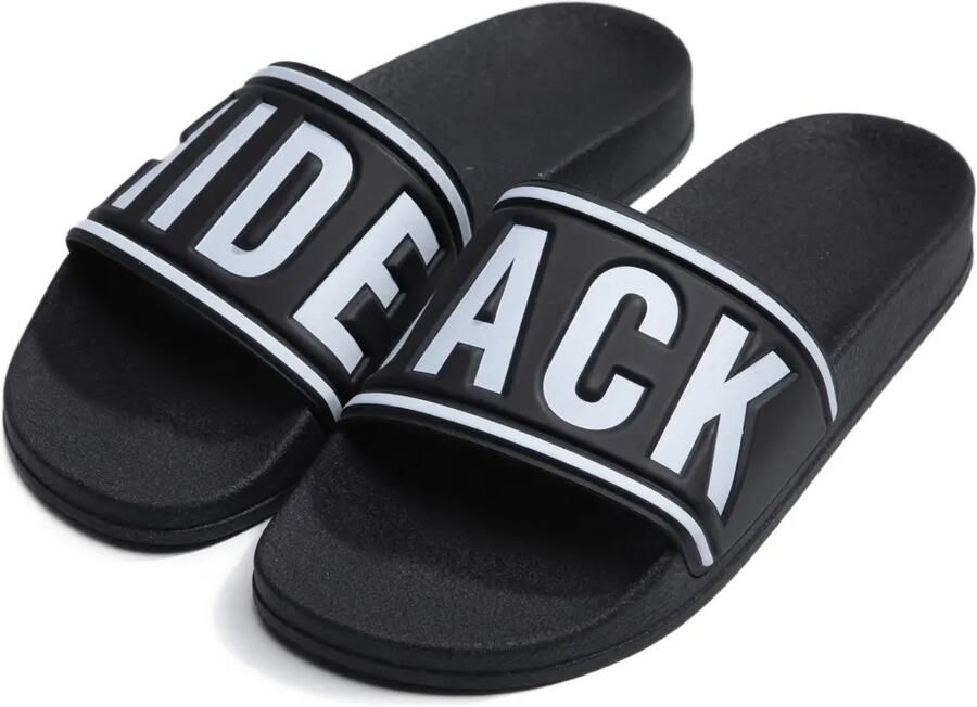 Hide&Jack Slippers verfraaid met logo Zwart