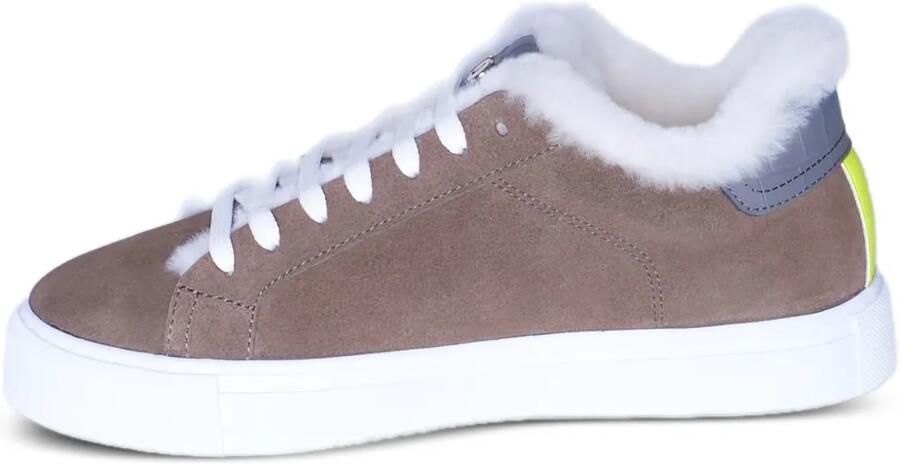 Hide&Jack Sneakers met afwerking van bont Bruin