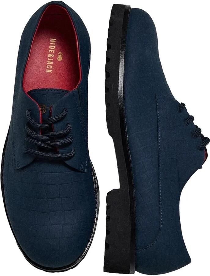 Hide&Jack Spencer derby schoenen met krokodillen-reliëf Blauw - Foto 2