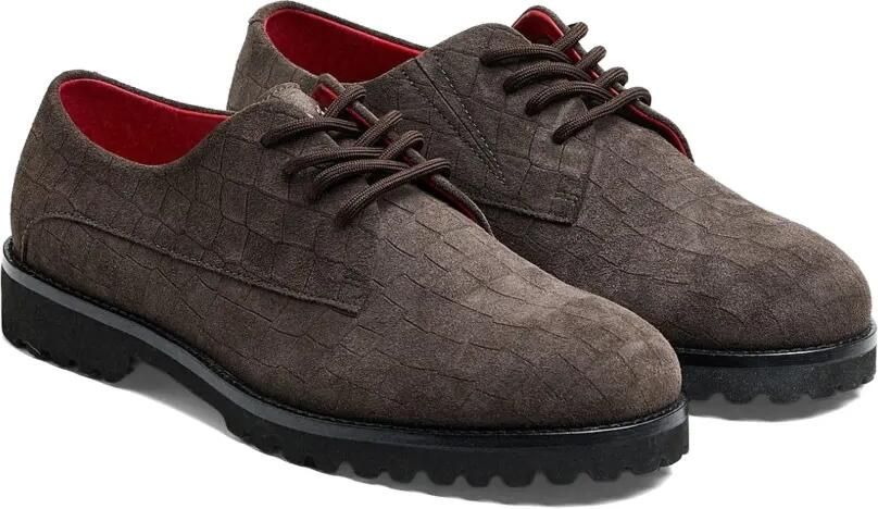 Hide&Jack Spencer derby veterschoenen met krokodillen-reliëf Bruin - Foto 5